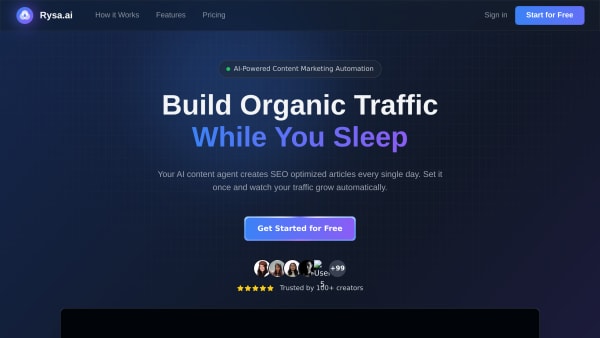 Rysa AI's website screenshot