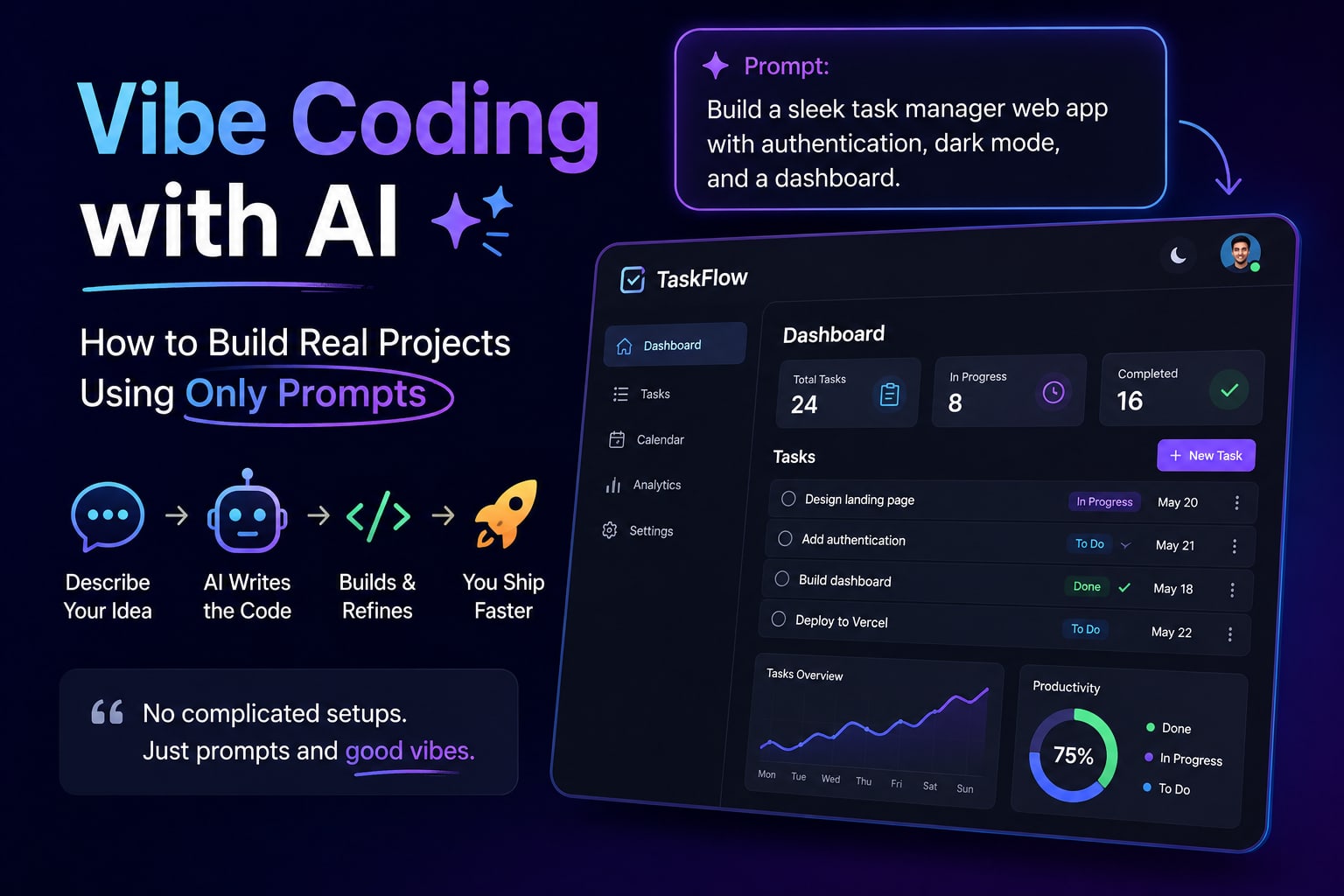 Vibe Coding with AI: How to Build Real Projects Using Only Prompts