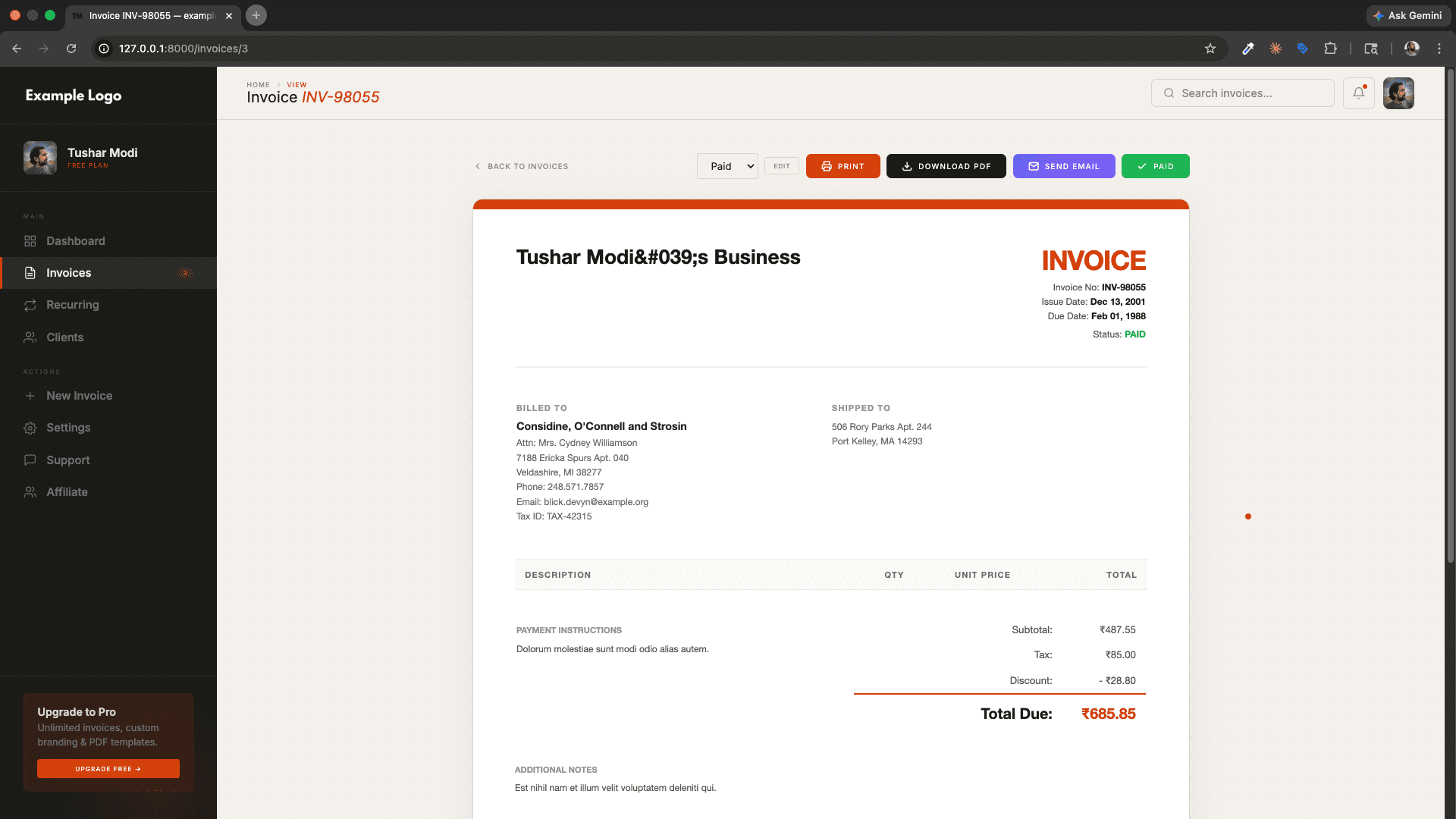 InvoiceFlow — SaaS Invoice Management Platform screenshot 17