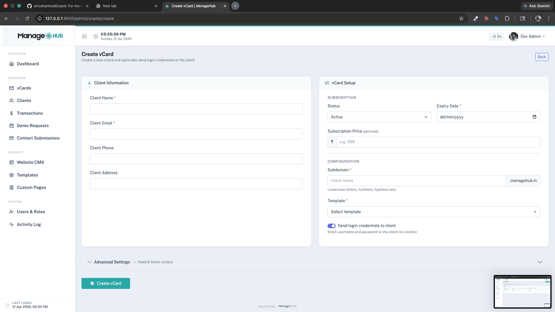 ManageHub — Smart Digital vCard Platform screenshot 12