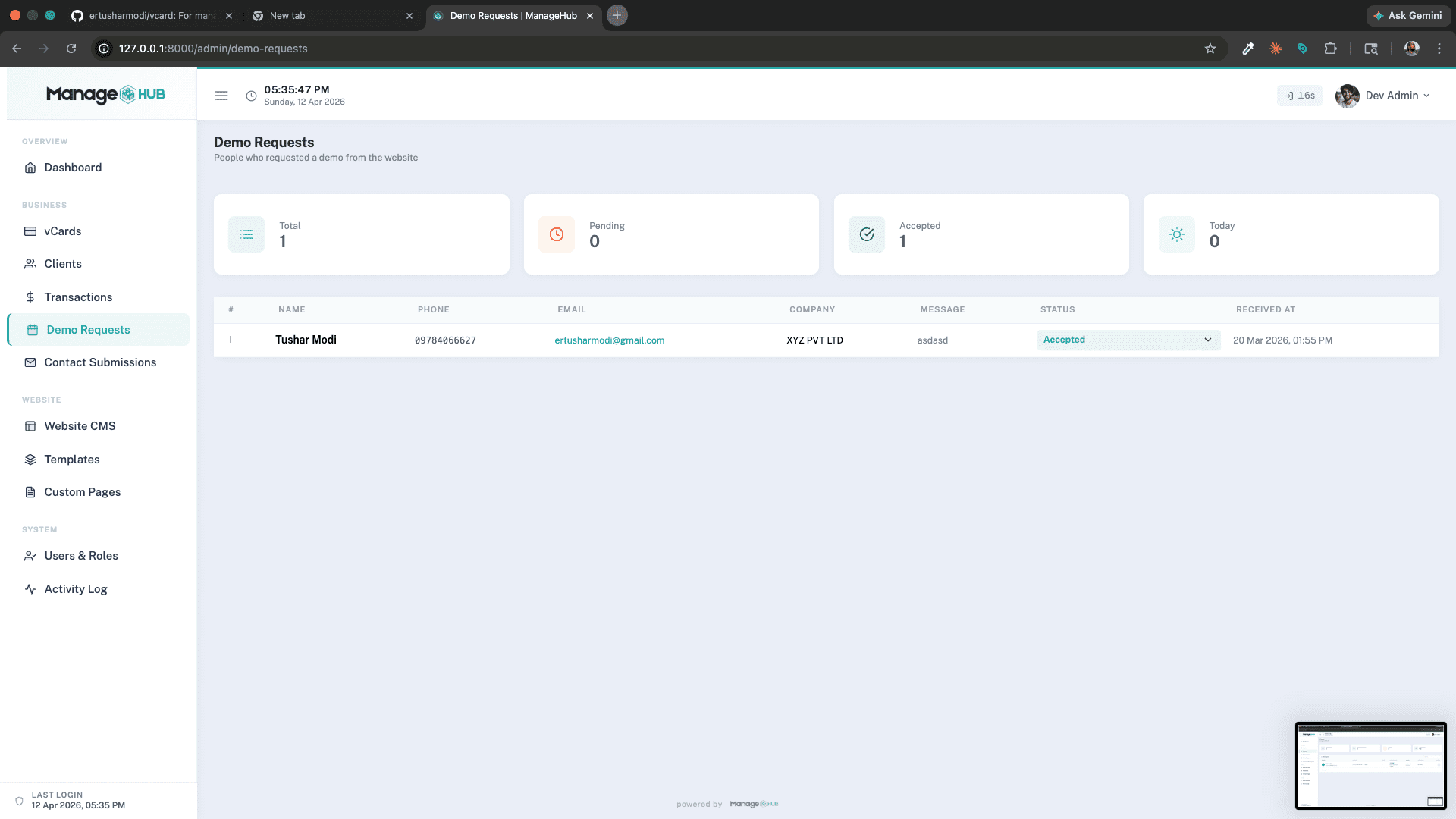 ManageHub — Smart Digital vCard Platform screenshot 14