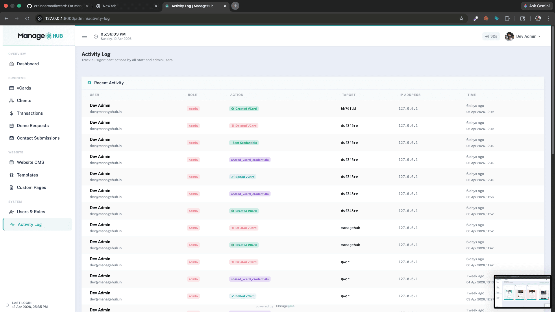 ManageHub — Smart Digital vCard Platform screenshot 17