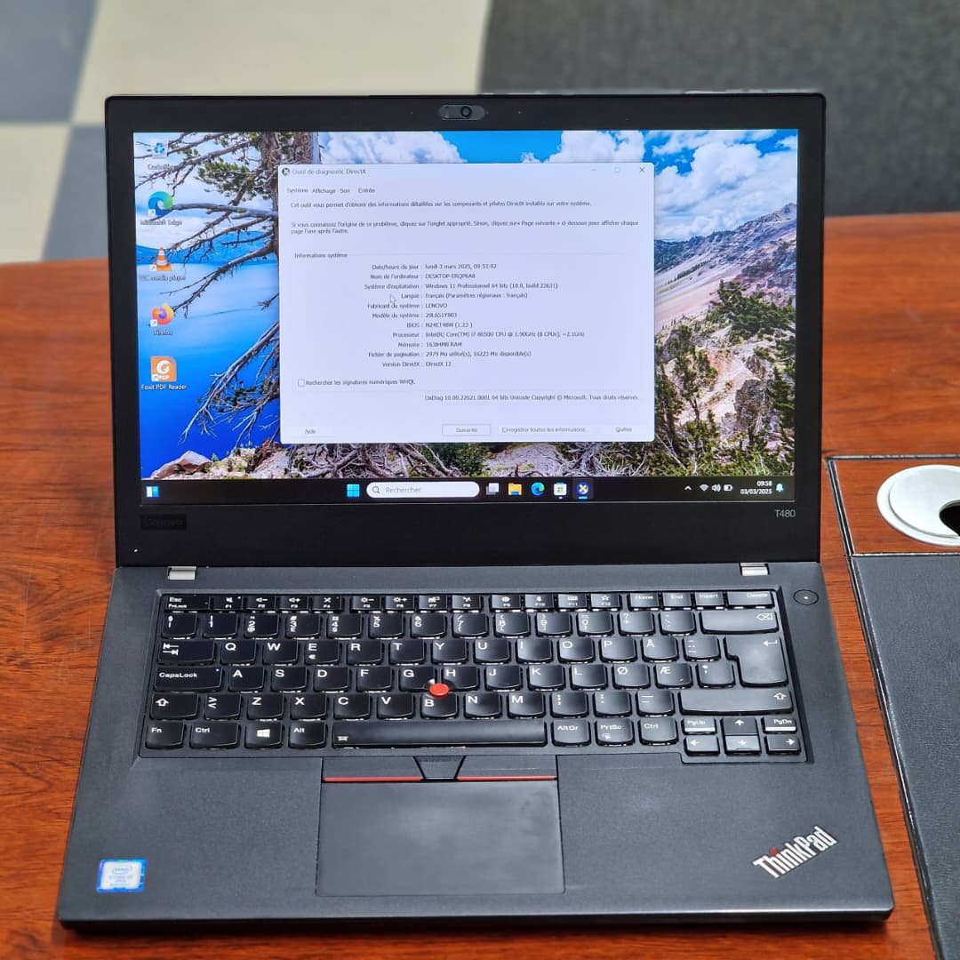 ⭐ Lenovo ThinkPad T480 i5 | 8th Gen | 256Go SSD | 08 Go RAM | Écran 14" 4