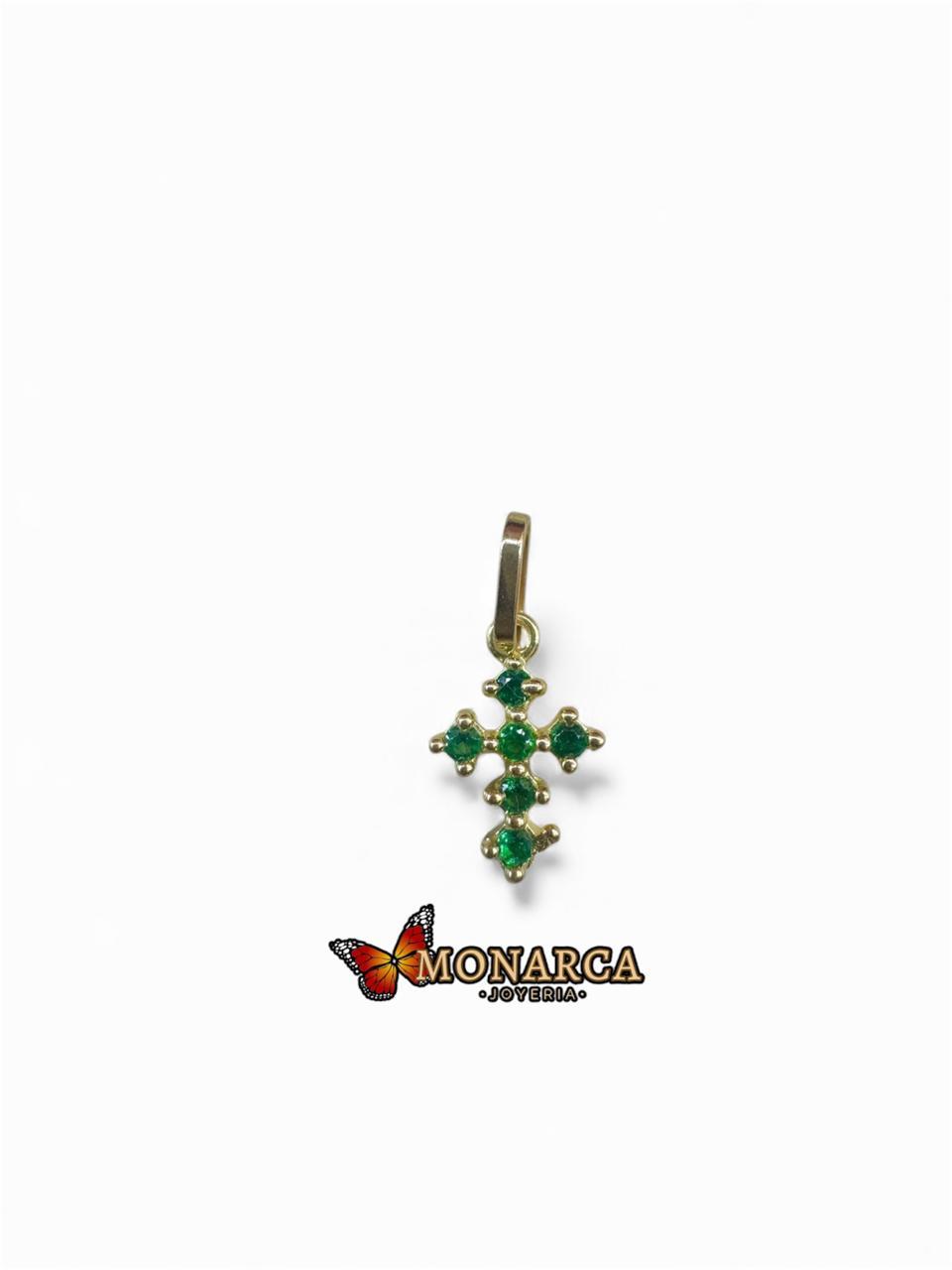 DIJE ORO18K/CRUZ DE CIRCONES