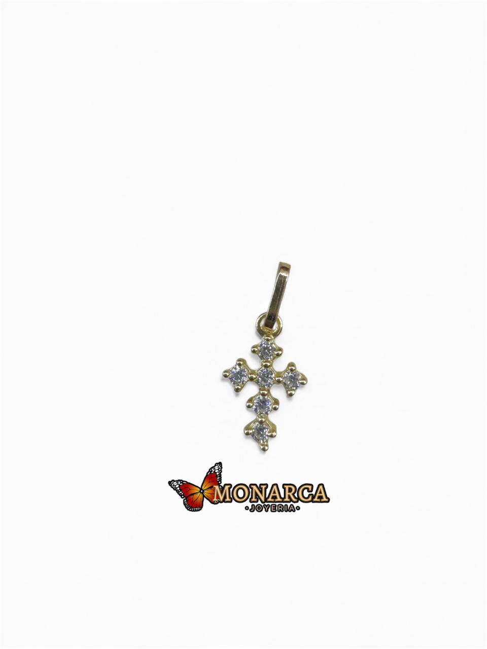 DIJE ORO18K/CRUZ DE CIRCONES