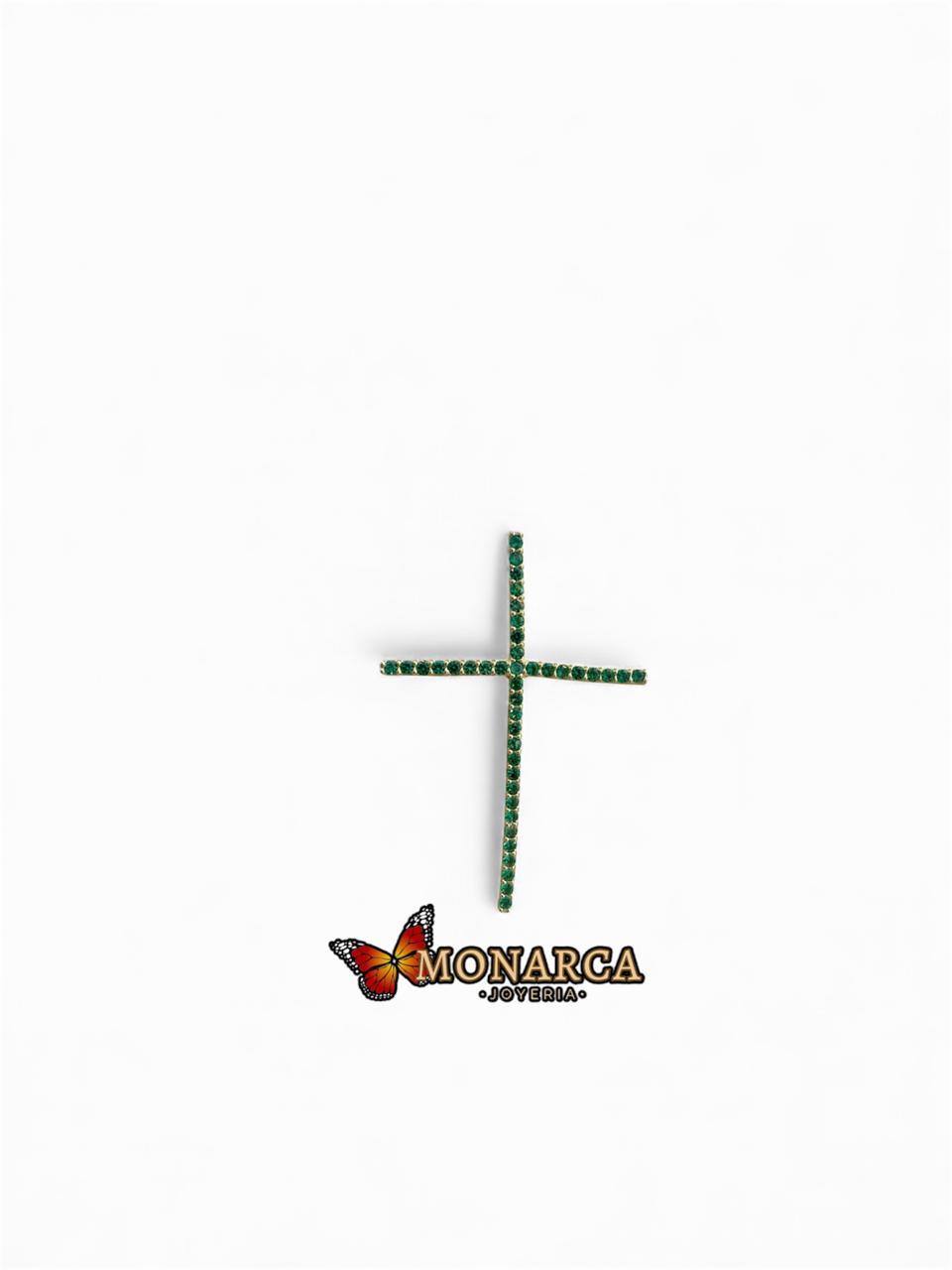 DIJE ORO18K/CRUZ DE CIRCONES
