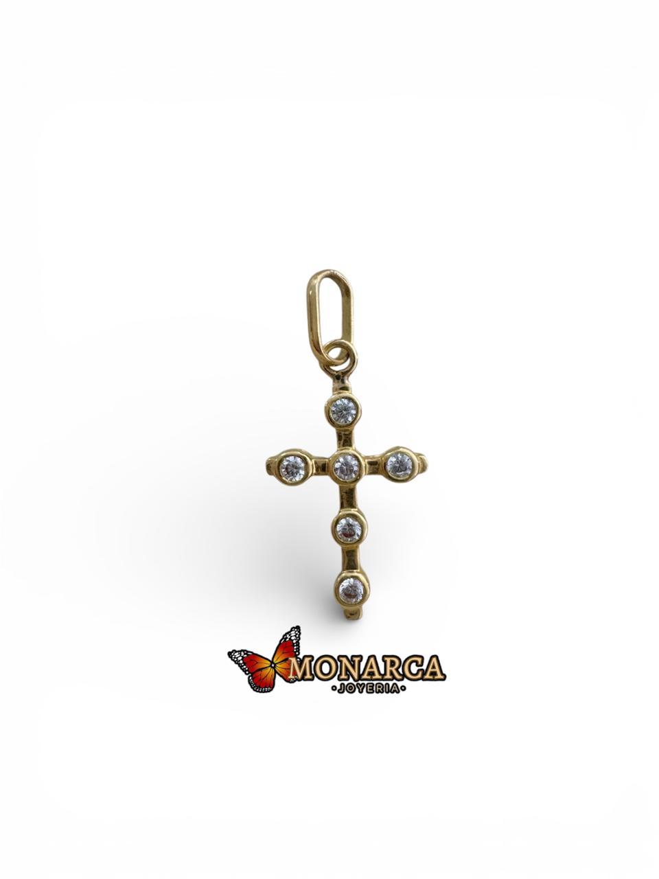 DIJE ORO18K/CRUZ DE CIRCONES 