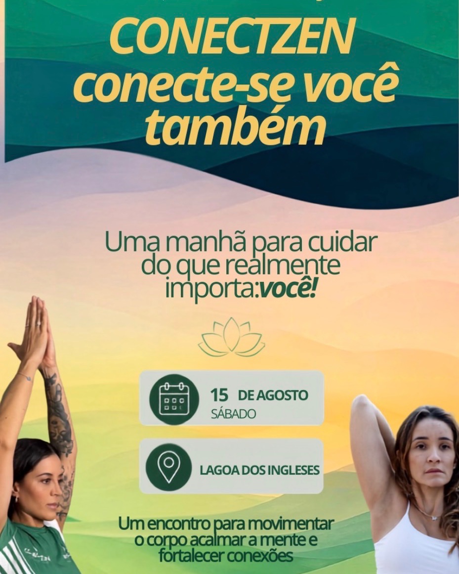 Peça do evento ConectZen com chamada para manhã de bem-estar no Espaço CSul