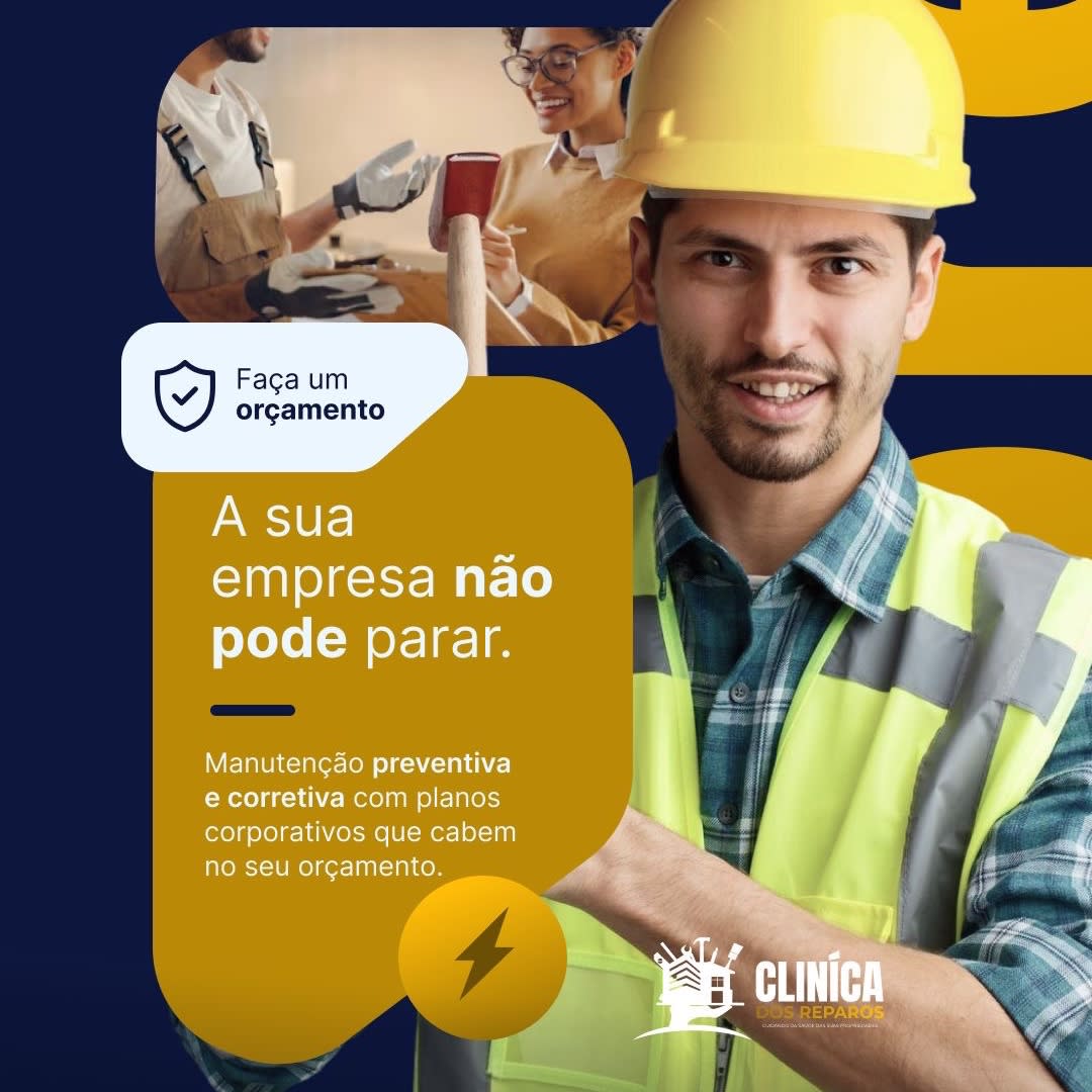Na clínica dos reparos você tem tudo que precisa para manutenção preventiva e corretiva da sua residência ou comércio.
