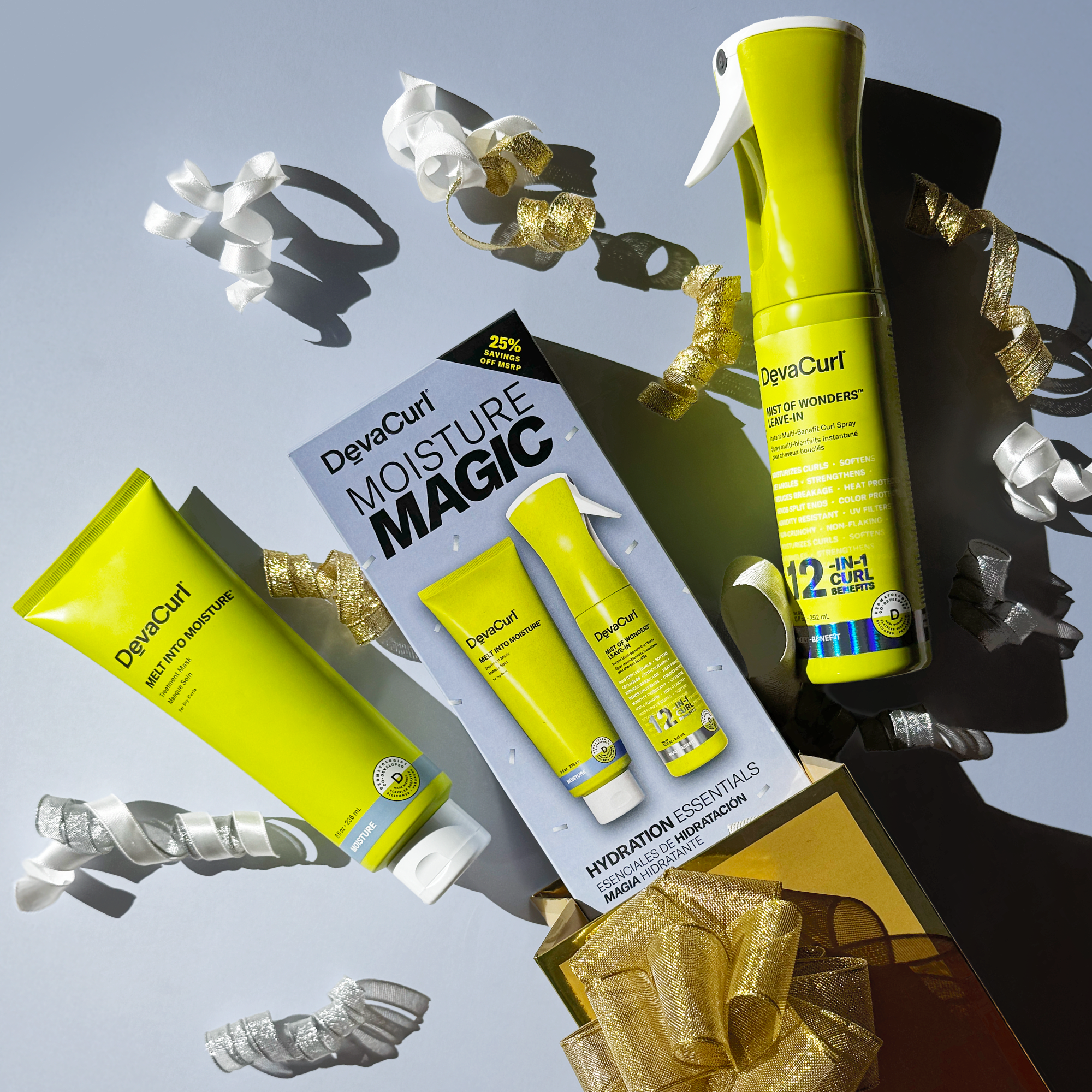 Moisture Magic kit with festive ribbons