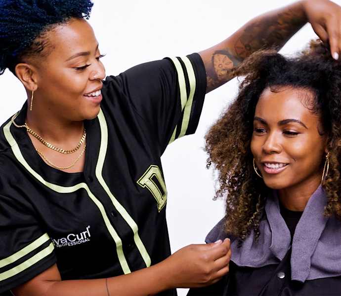 Christin Brown hands in hair