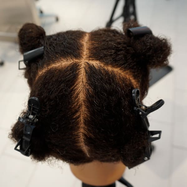parted hair