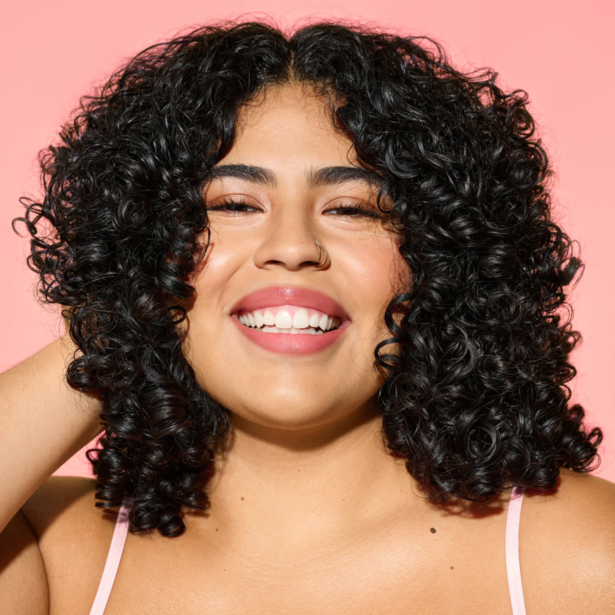 woman with curly hair