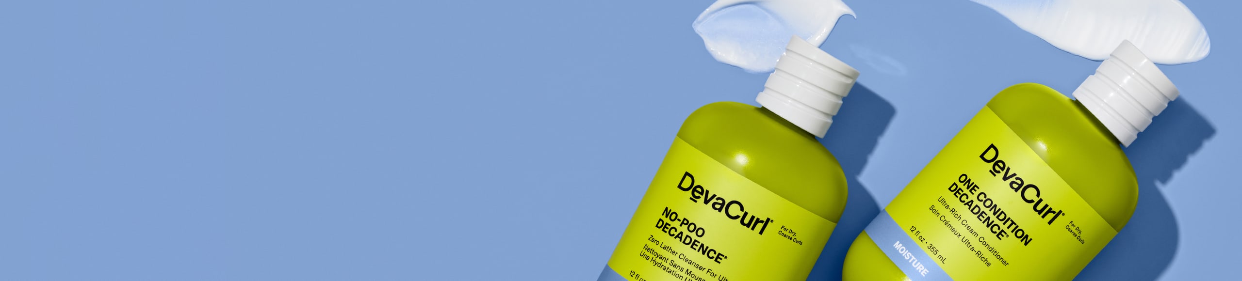 DevaCurl Decadence Cleanser + Conditioner bottles
