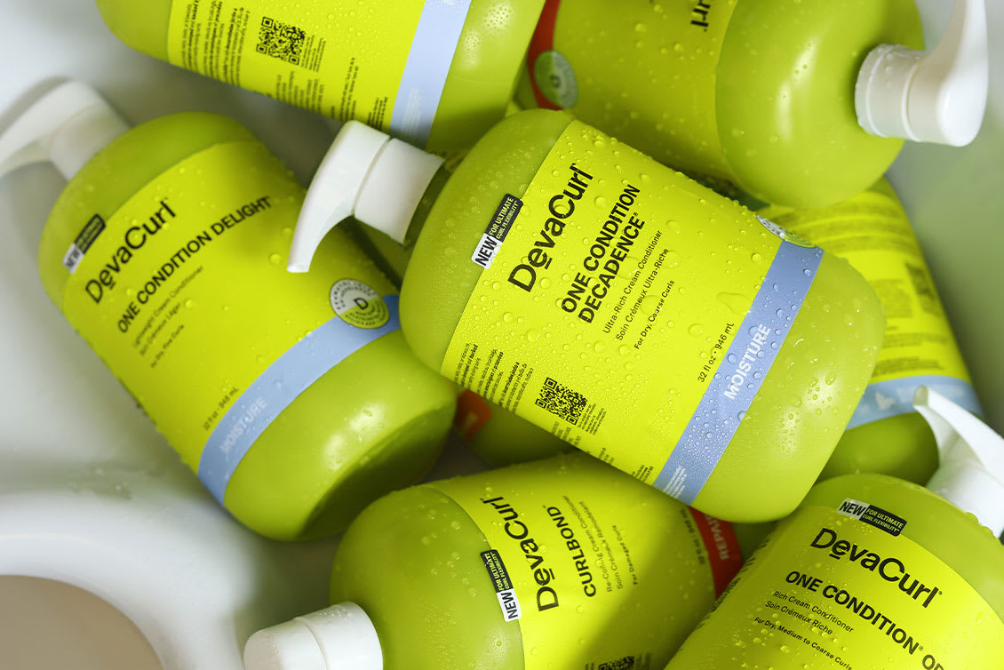 4 DevaCurl product bottles