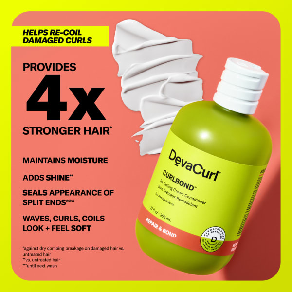 CurlBond conditioner with goop and claims: Prvides 4x stronger hair.