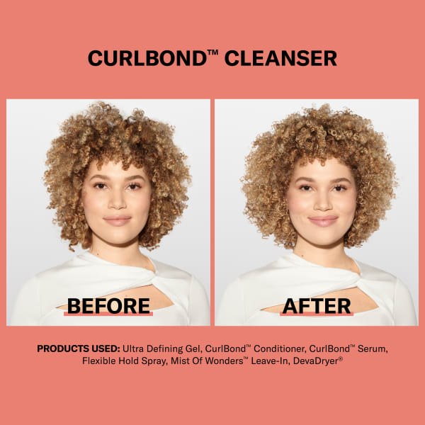 woman with coily hair before and after