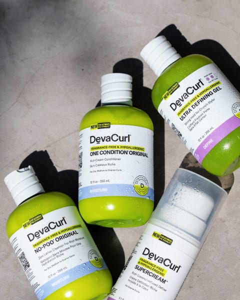 Devacurl Pro fragrance-free curly hair products