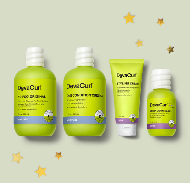 DevaCurl Pro holiday faves kit: No-Poo Original, One Condition Original, Styling Cream and Ultra Defining Gel