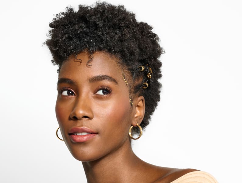 woman with styled curly hair