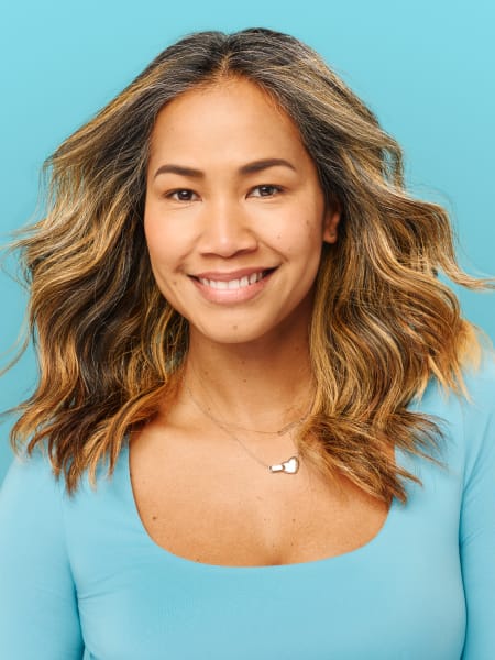 woman with wavy hair