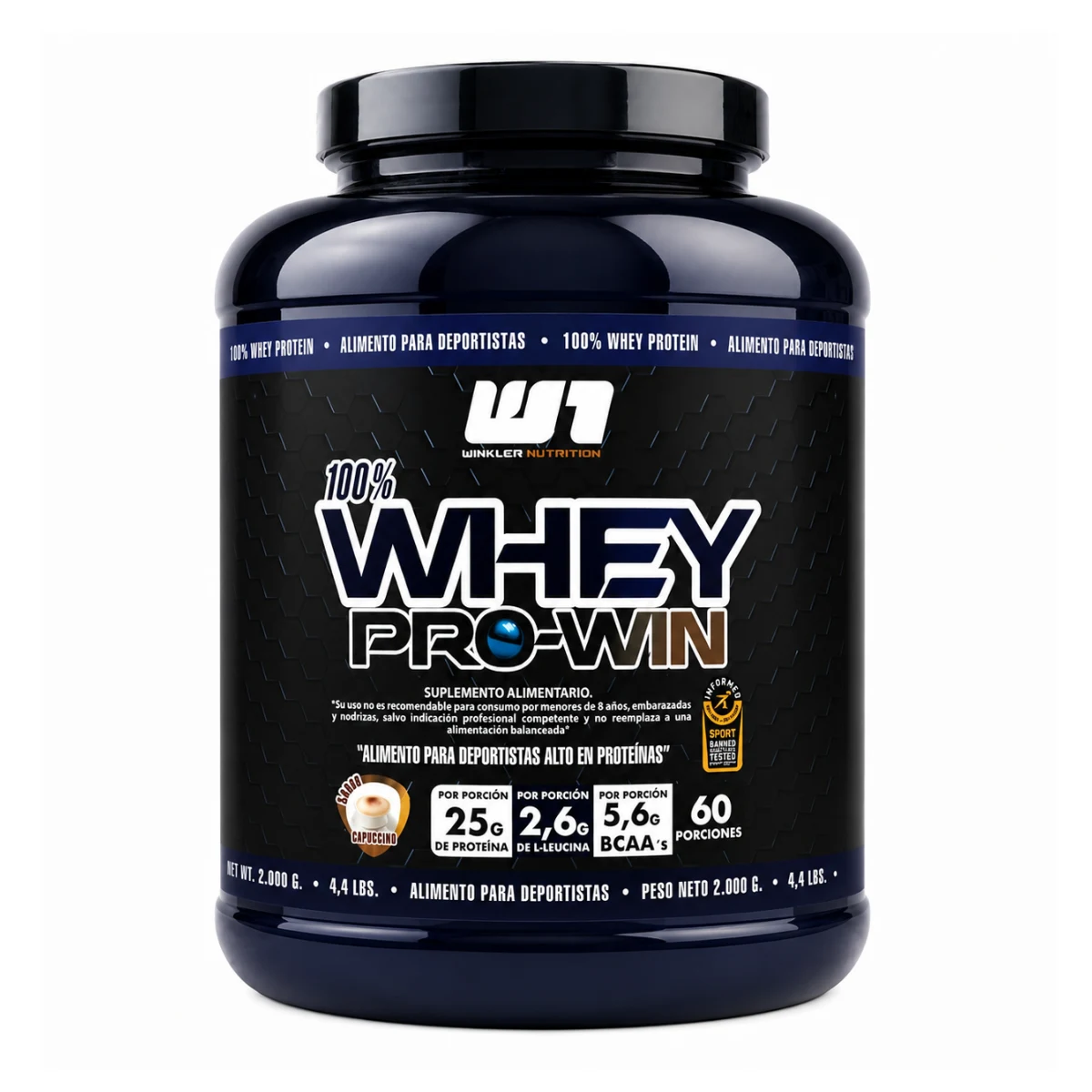 Whey Pro Win Winkler Nutrition 4.4 lb (2kg) – 60 porciones