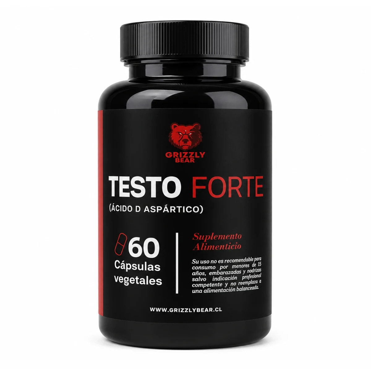 Testoforte 650MG Grizzly Bear 60 Cápsulas.