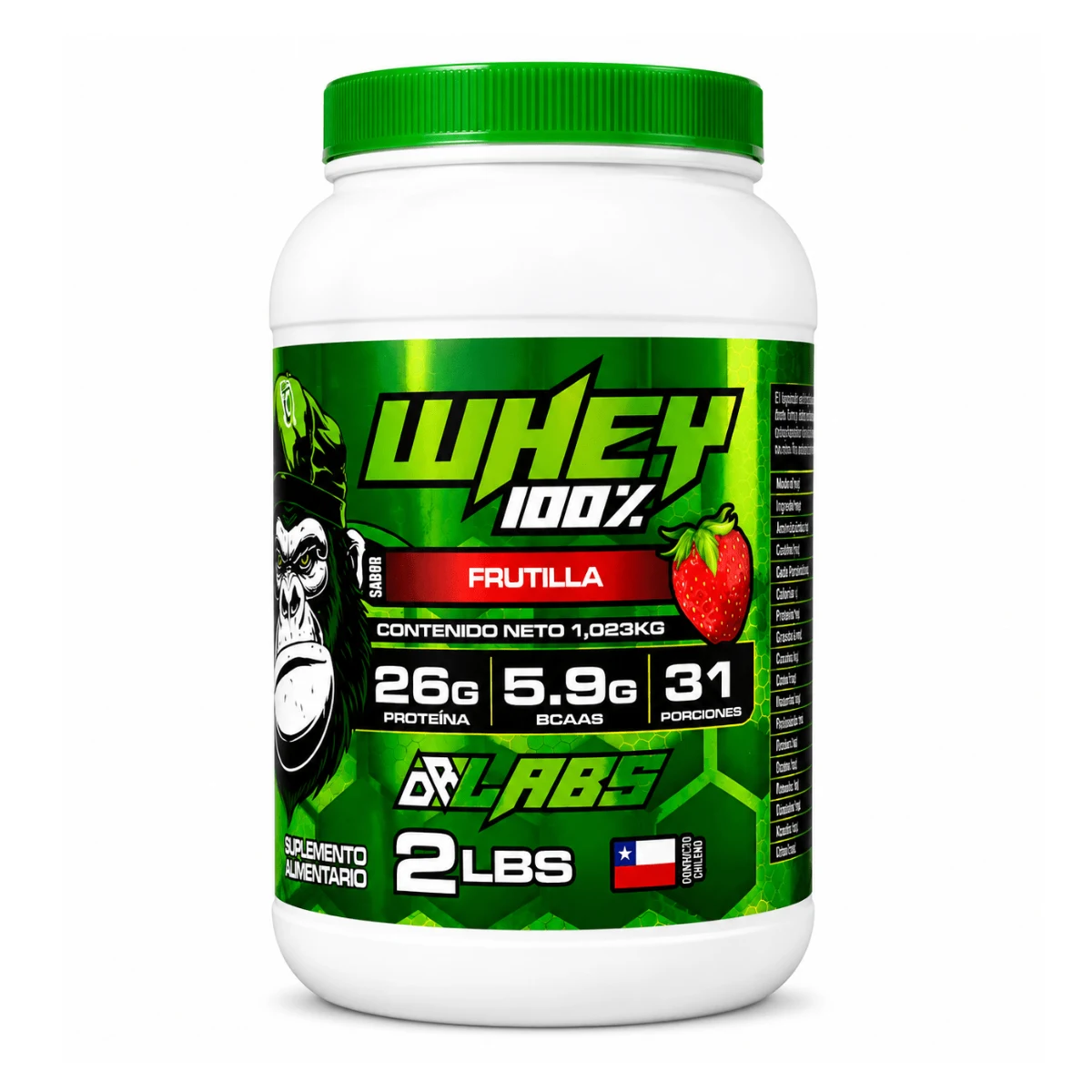 Proteína Whey 100% Dr. Labs 2.2 lb (1 kg) – 30 porciones