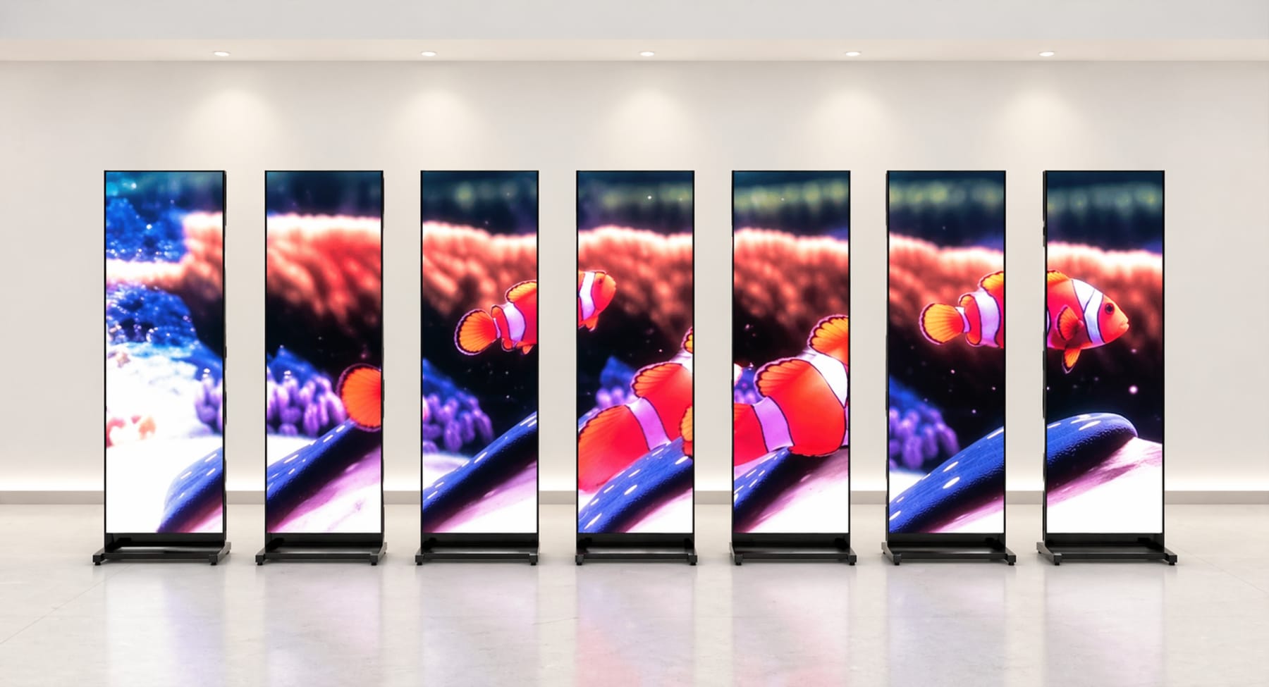 SmartFlip 1대부터 7대까지 가로 연결 구조