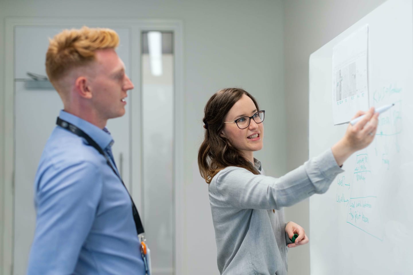 A photograph of teamwork while developing a digital product.