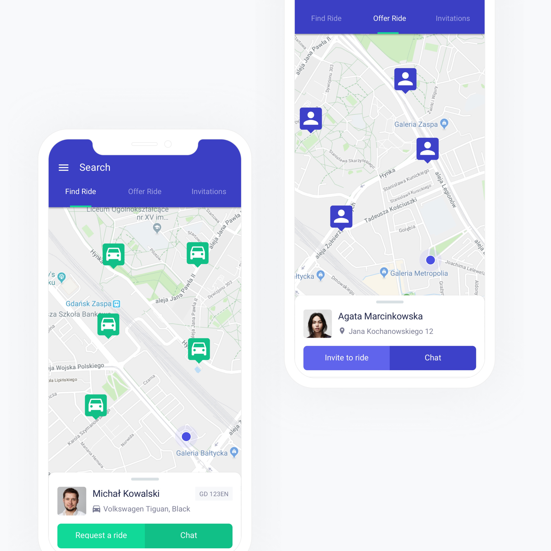 mobile app screen left