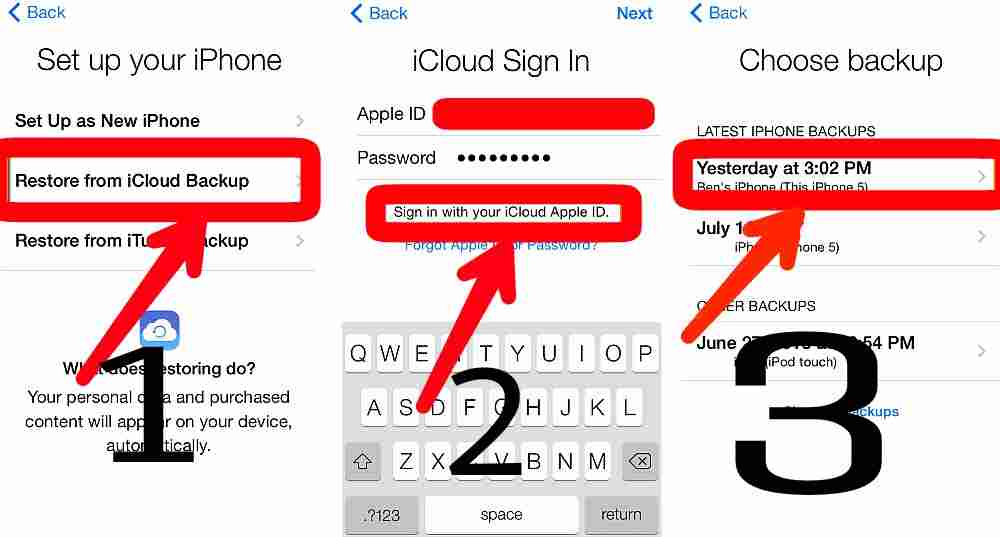 Recover lost contacts on iphone using iCloud backup