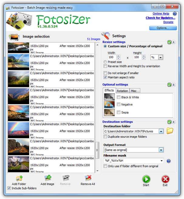 free resizing image software