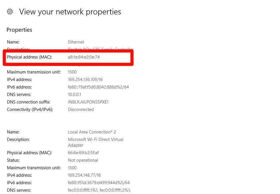 how to find mac address on windows 8 hp