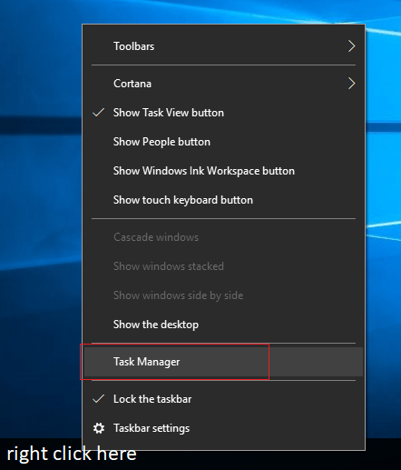 opening task manager windows 10