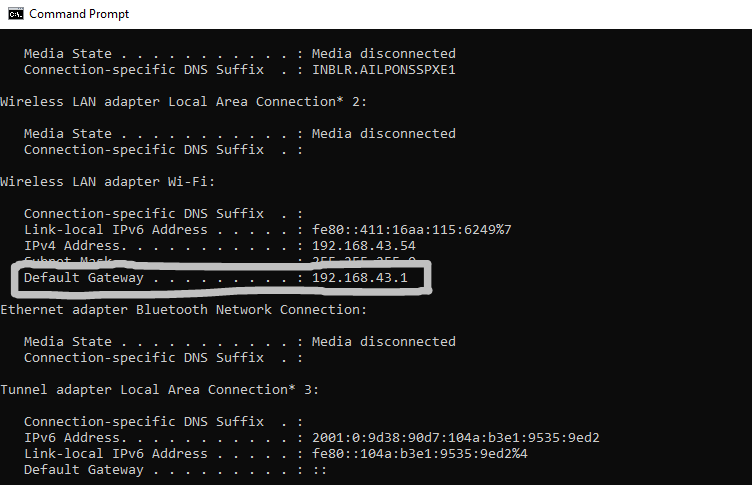 modem ip address