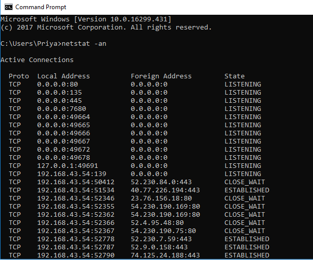 cmd network commands