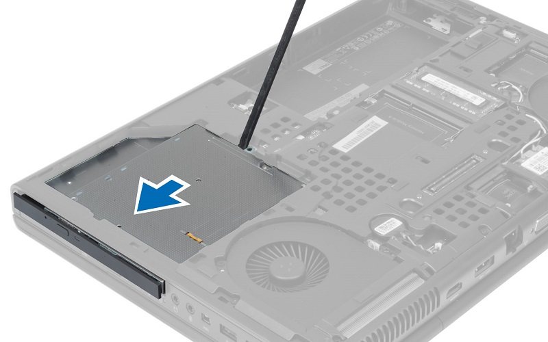 how to remove hard drive from dell laptop