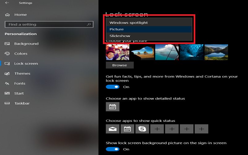 windows 10 login screen background changer