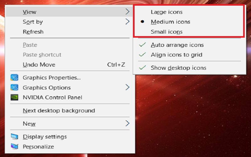 how to change desktop icon size windows 8