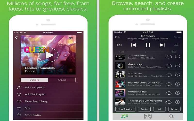 free music apps for iphone without wifi