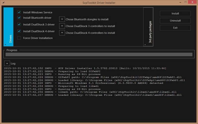 scp server ps3 controller shows disconnected