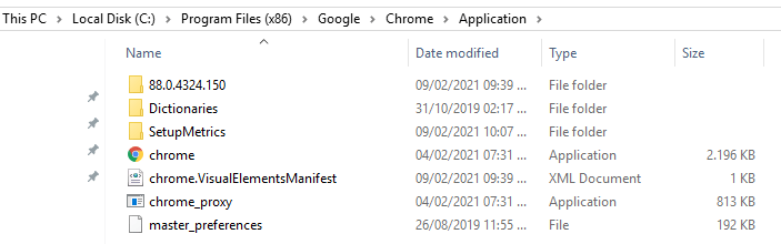 Google Chrome folder location in Windows 10?