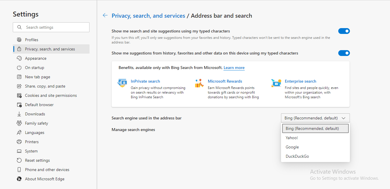 How to Change default search engine on Windows? (Edge, Chrome or Firefox)