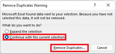 Remove Duplicates from a Column in Excel