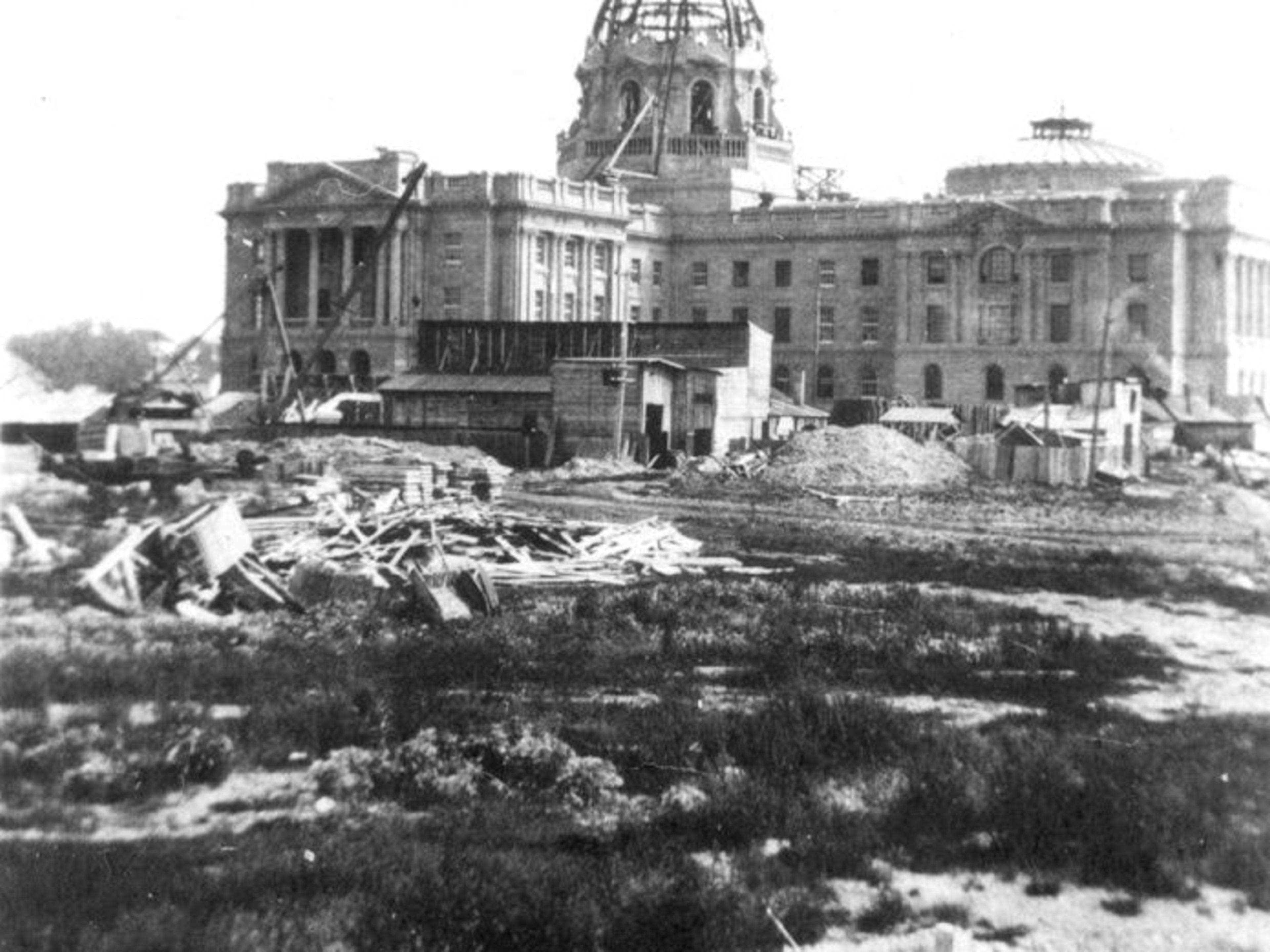Exterior view of the Legislature Building, circa 1912.