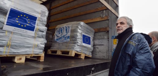 EU flies in aid to Ukraine, but how will it reach most in need?