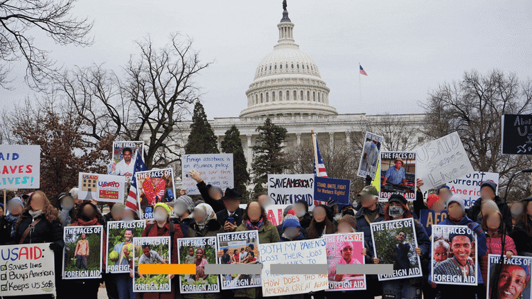 Thousands gather in Washington to protest the dismantling of USAID