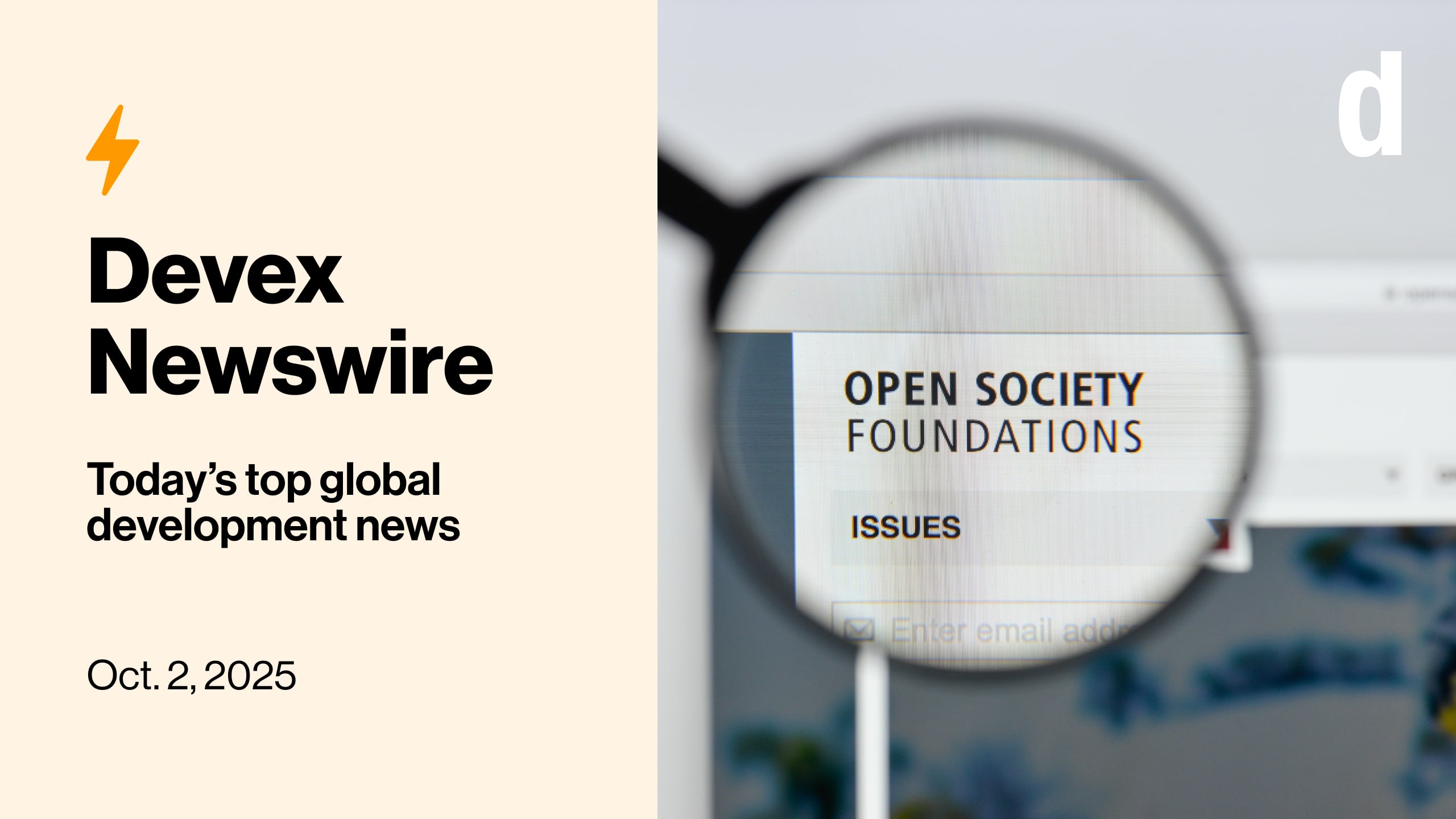 Devex Newswire: Crackdown on Soros sparks nonprofit sector backlash