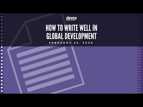 Watch: How to write well in global development | Devex